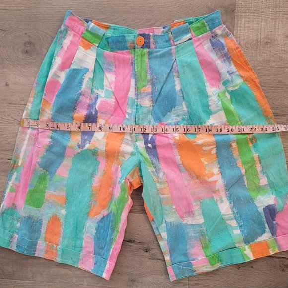 Vintage Kenya dry season  high waist collorfull pleated shorts see mesurements - Picture 6 of 8